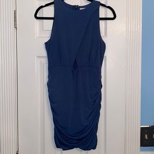 Blue mini dress with cutout